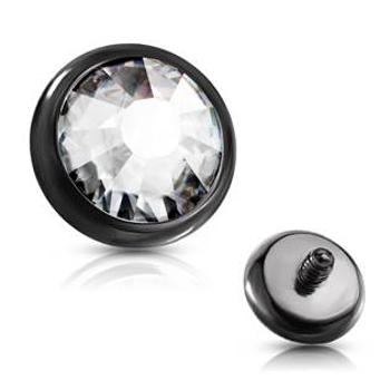 Šperky4U Náhradní kamínek k labretě, průměr 3 mm, čirá barva - ND015-KC