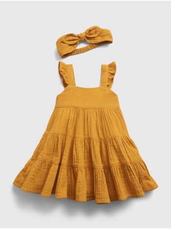 Žluté holčičí baby šaty july dress GAP