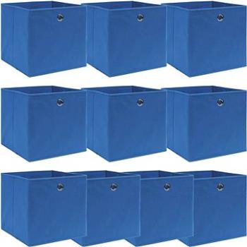 Úložné boxy 10 ks modré 32 x 32 x 32 cm textil (288339)