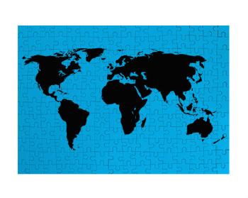 Puzzle A3 130 dílků Mapa světa