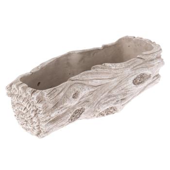 Betonový obal na květináč White bark, 24,5 x 9 x 6 cm