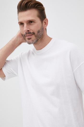 Bavlněné tričko Sisley bílá barva, hladký