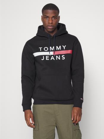 Tommy Jeans pánská černá mikina REFLECTIVE FLAG - L (BDS)