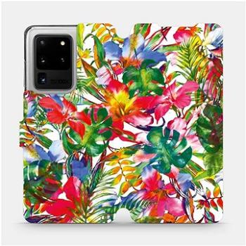Flipové pouzdro na mobil Samsung Galaxy S20 Ultra - MG07S Pestrobarevné květy a listy (5903516172399)