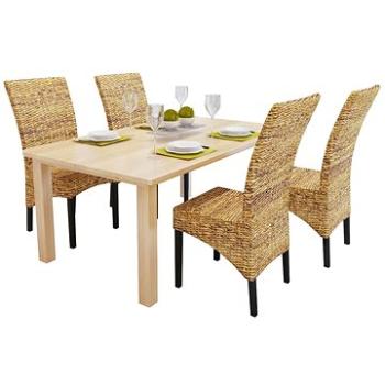 Jídelní židle 4 ks abaka a masivní mangovníkové dřevo (274200)