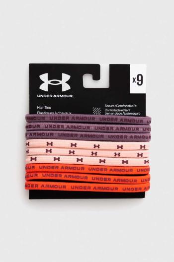 Vlasové gumičky Under Armour 9-pack růžová barva