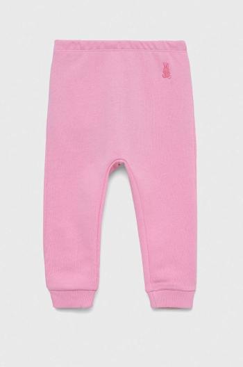 Dětské bavlněné kalhotky United Colors of Benetton růžová barva