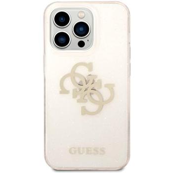 Guess TPU Big 4G Full Glitter Zadní Kryt pro iPhone 14 Pro Max Gold (GUHCP14XPCUGL4GGO)