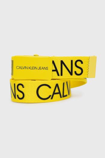 Dětský pásek Calvin Klein Jeans žlutá barva