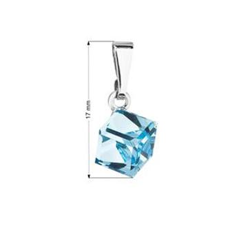 EVOLUTION GROUP CZ Přívěsek bižuterie se Swarovski krystaly modrá kostička, Aquamarine - 54019.3