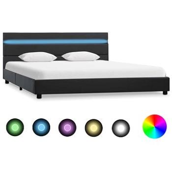 Rám postele s LED světlem šedý umělá kůže 140x200 cm (284801)