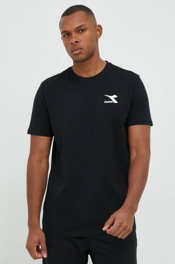 Bavlněné tričko Diadora černá barva