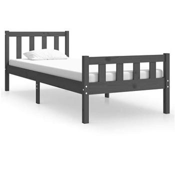 Rám postele šedý masivní dřevo 75 × 190 cm Small Single, 810641 (810641)
