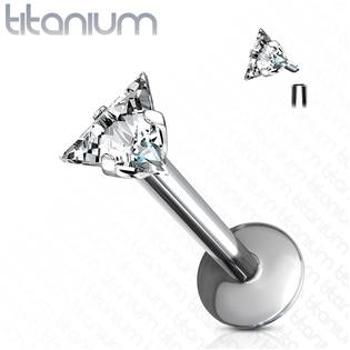 Šperky4U Piercing do brady - labreta titan trojúhelník, 1,2 x 8 mm - TIT1047-1208