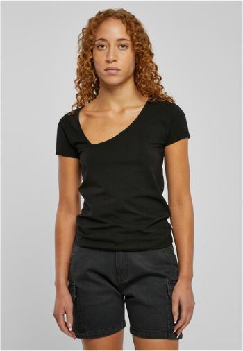 Urban Classics Ladies Organic Asymmetric Neckline Tee black - XXL