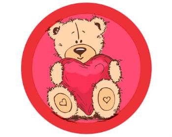 Samolepky zákaz - 5ks Medvídek srdce