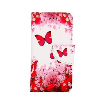 TopQ Pouzdro iPhone SE 2022 knížkové Růžoví motýlci 74781 (Sun-74781)