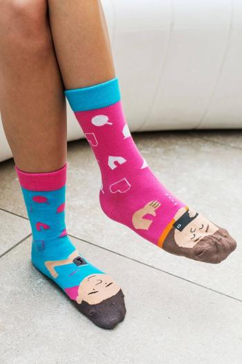 Modro-růžové ponožky Instagram