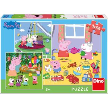 Dino Puzzle Peppa Pig na prázdninách 3 x 55 dílků