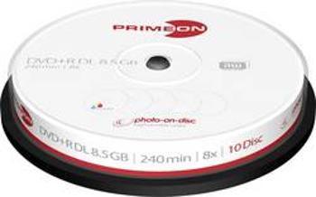 DVD+R DL 8.5 Primeon 2761254, s potiskem, 10 ks, vřeteno