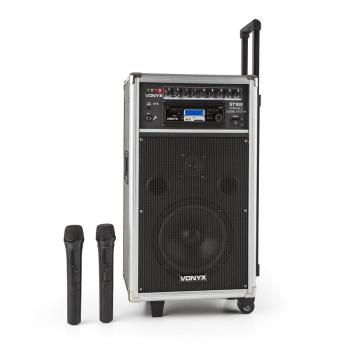 Vonyx ST-100 MK2, přenosný PA audio systém, bluetooth, CD, USB, SD, MP3, akumulátor, UKV