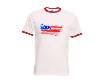 Pánské tričko s kontrastními lemy USA water flag