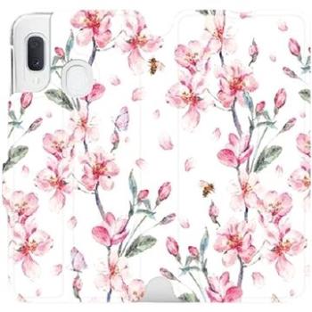Flipové pouzdro na mobil Samsung Galaxy A20e - M124S Růžové květy (5903226907366)