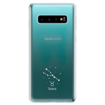 Odolné silikonové pouzdro iSaprio - čiré - Býk - Samsung Galaxy S10