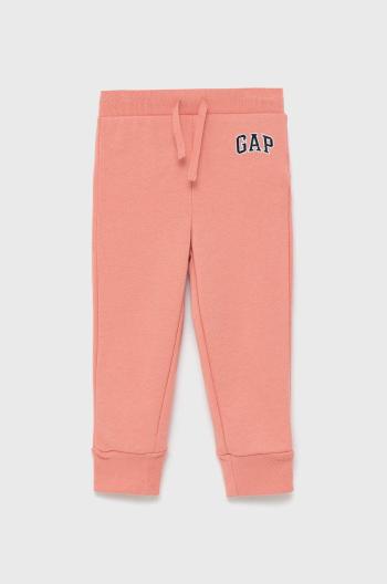 Dětské kalhoty GAP oranžová barva, s aplikací