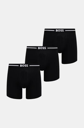 Boxerky BOSS 3-pack pánské, černá barva, 50510698