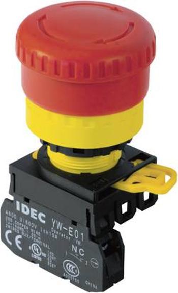 Nouzové tlačítko Idec YW1B-V4E01R, 22 mm, 240 V/AC, 6 A, červená/žlutá