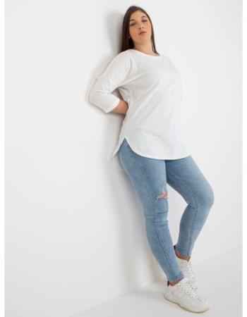 Dámská halenka plus size basic ADELA ecru 