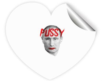 Samolepky srdce - 5 kusů Pussy Putin