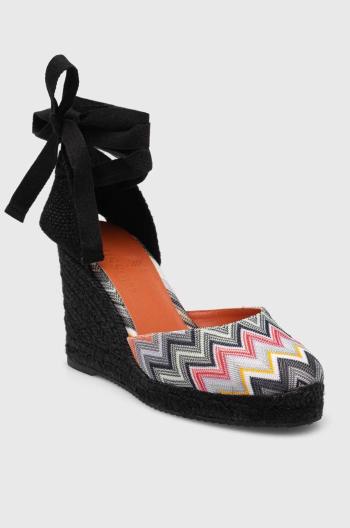 Espadrilky Missoni Eva 80 černá barva, na klínku, M25_001