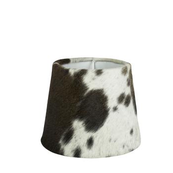 Stínidlo lampy z kravské kůže černá / bílá - Ø20*17cm GKLKZW20