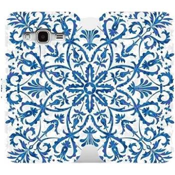 Flipové pouzdro na mobil Samsung Galaxy J3 2016 - ME01P Modré květinové vzorce (5903226203321)