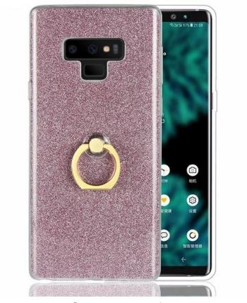 Ziskoun Silikonový lesklý zadní kryt pro Samsung Note 9 se stojánkem PZK17 Barva: Růžová
