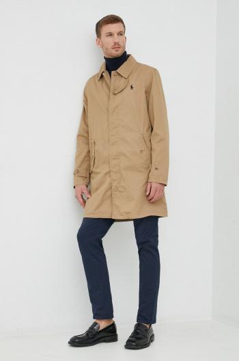 Bavlněný kabát Polo Ralph Lauren béžová barva