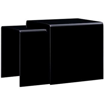 Hnízdové stolky 2 ks černé 42x42x41,5 cm tvrzené sklo (284739)
