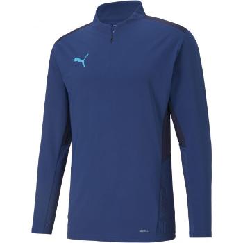 Puma TEAMCUP 1/4 ZIP TOP Pánská tréninková mikina, modrá, velikost L