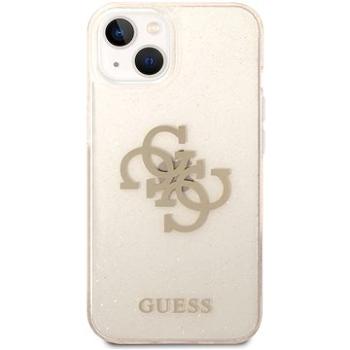 Guess TPU Big 4G Full Glitter Zadní Kryt pro iPhone 14 Plus Gold (GUHCP14MPCUGL4GGO)