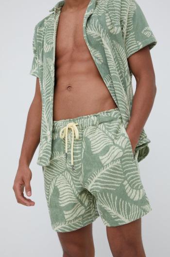 Bavlněné plážové šortky OAS zelená barva