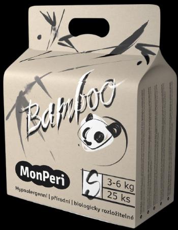 MonPeri Bamboo S 3–6kg Jednorázové bambusové EKO pleny 25 ks