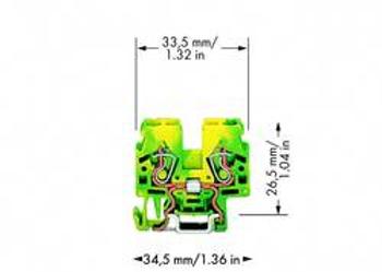 Svorka ochranného vodiče WAGO 870-917, osazení: Terre, pružinová svorka, 5 mm, zelená, žlutá, 100 ks