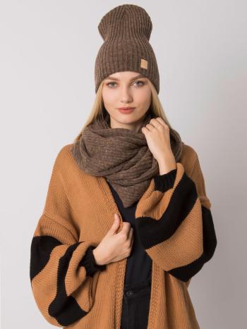 HNĚDÁ SADA ZIMNÍ ČEPICE A ŠÁLY -JK-KMPL-36.22X-BROWN Velikost: ONE SIZE