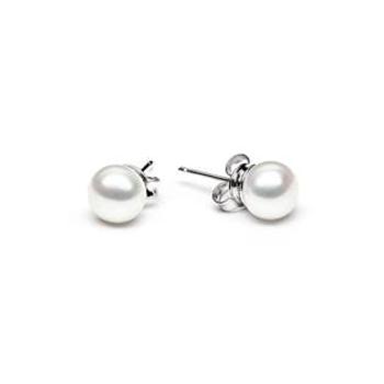 GAURA Perlové náušnice – bílé přírodní perly 6,5-7 mm - GA1000W-07