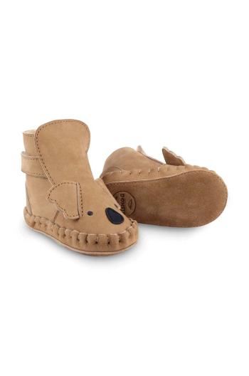 Kojenecké kožené boty Donsje Kapi Classic Booties Koala béžová barva, 1028007