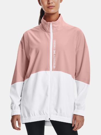 Under Armour Woven FZ Oversized Jacket Bunda Růžová