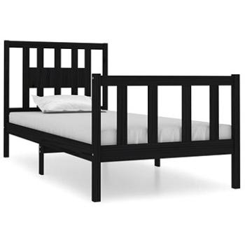 Rám postele černý masivní dřevo 90 × 190 cm Single, 3104097 (3104097)