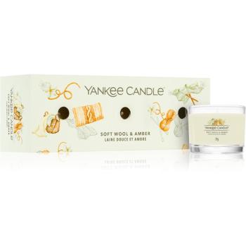 Yankee Candle Soft Wool & Amber dárková sada 3x37 g